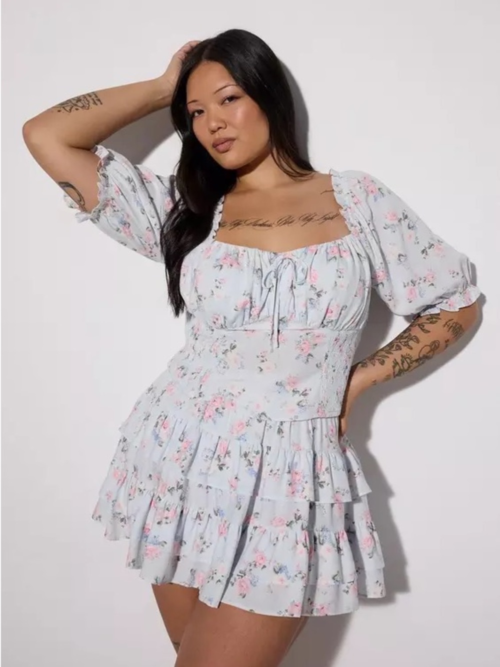 Torrid LoveSick Elbow Sleeve Smocked Top